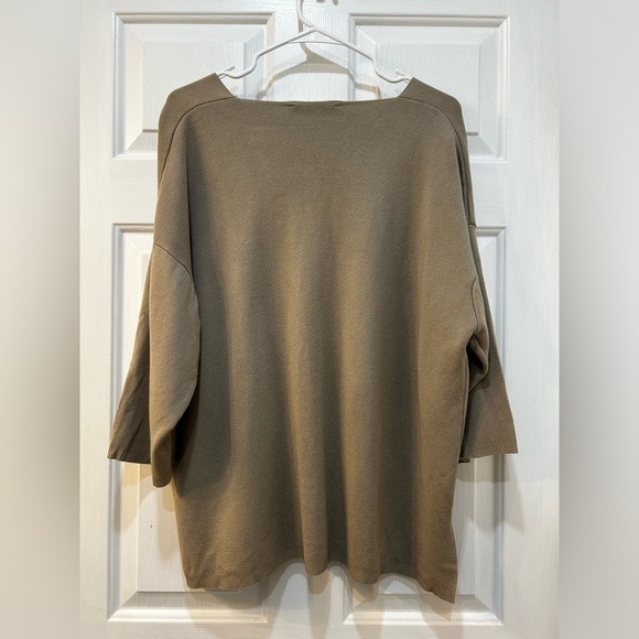 Zara Oversized Tunic Sweater Size M Boho Lagenlook Casual Quirky Hippie V Neck - Picture 2 of 9
